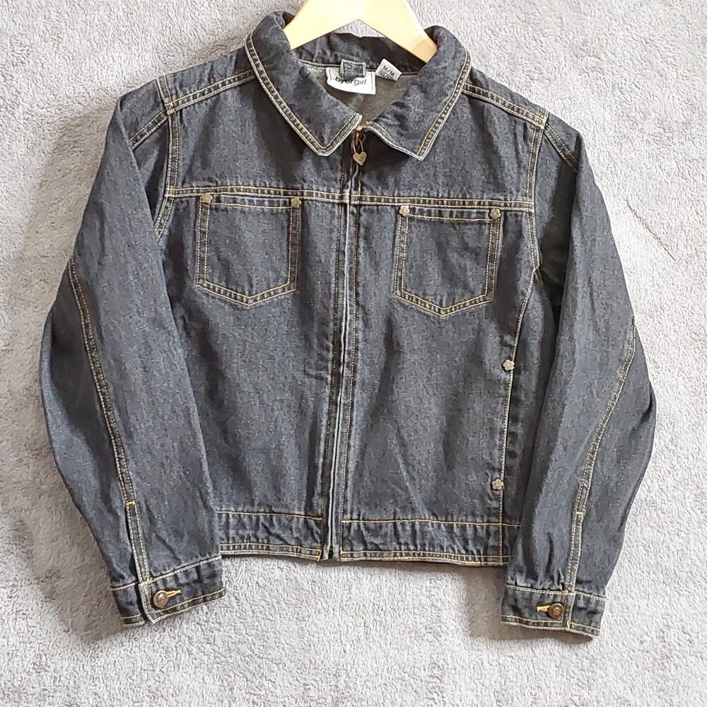 Vintage Byer Girl Blue Jean Jacket Girls Size Medium 10/12